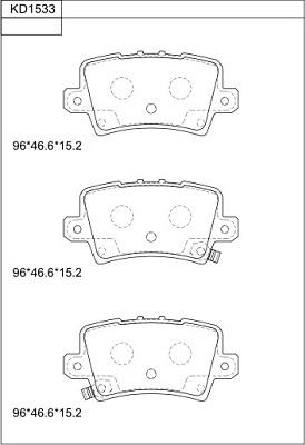 Asimco KD1533 - Гальмівні колодки, дискові гальма autozip.com.ua