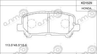 Asimco KD1529 - Гальмівні колодки, дискові гальма autozip.com.ua