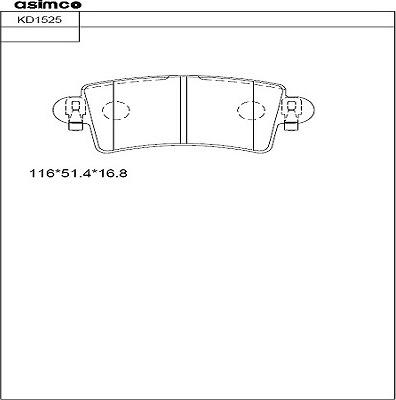 Asimco KD1525 - Гальмівні колодки, дискові гальма autozip.com.ua