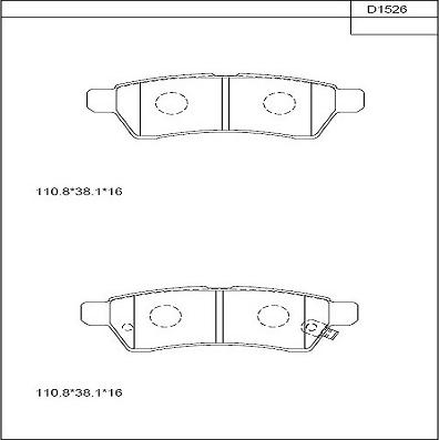 Asimco KD1526 - Гальмівні колодки, дискові гальма autozip.com.ua