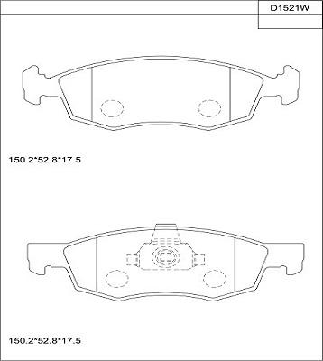 Asimco KD1521W - Гальмівні колодки, дискові гальма autozip.com.ua