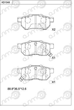 Asimco KD1048 - Гальмівні колодки, дискові гальма autozip.com.ua