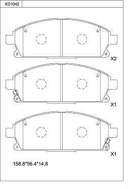 Asimco KD1042 - Гальмівні колодки, дискові гальма autozip.com.ua