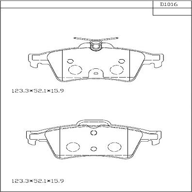 Asimco KD1016 - Гальмівні колодки, дискові гальма autozip.com.ua