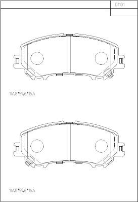 Asimco KD1101 - Гальмівні колодки, дискові гальма autozip.com.ua