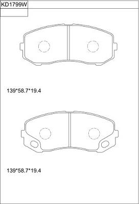 Asimco KD1799W - Гальмівні колодки, дискові гальма autozip.com.ua