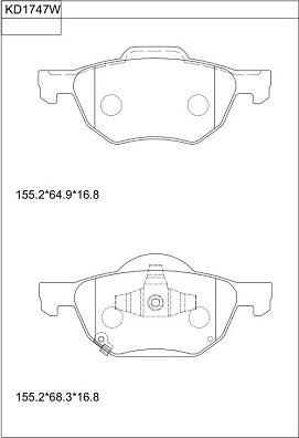 Asimco KD1747W - Гальмівні колодки, дискові гальма autozip.com.ua