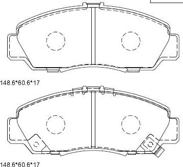 Asimco KD1719 - Гальмівні колодки, дискові гальма autozip.com.ua