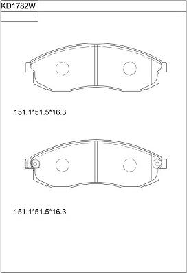 Asimco KD1782W - Гальмівні колодки, дискові гальма autozip.com.ua