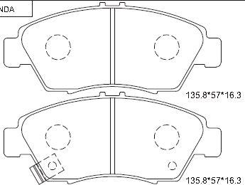 Asimco KD1776 - Гальмівні колодки, дискові гальма autozip.com.ua