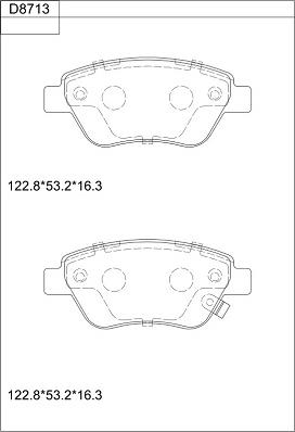 Asimco KD8713 - Гальмівні колодки, дискові гальма autozip.com.ua