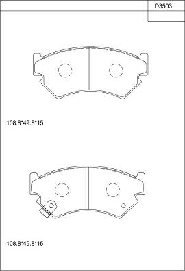 Asimco KD3503 - Гальмівні колодки, дискові гальма autozip.com.ua