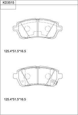 Asimco KD3515 - Гальмівні колодки, дискові гальма autozip.com.ua