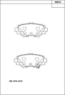 Asimco KD3044 - Гальмівні колодки, дискові гальма autozip.com.ua