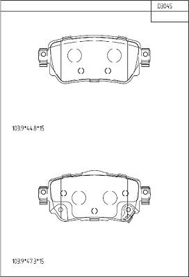 Asimco KD3045 - Гальмівні колодки, дискові гальма autozip.com.ua