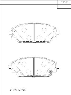 Asimco KD3043 - Гальмівні колодки, дискові гальма autozip.com.ua