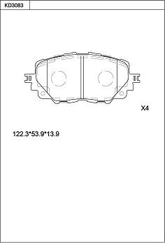 Asimco KD3083 - Гальмівні колодки, дискові гальма autozip.com.ua