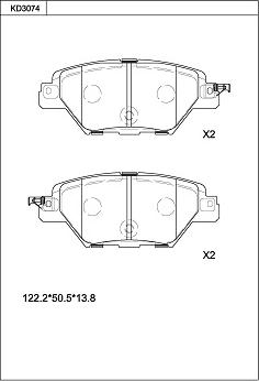 Asimco KD3074 - Гальмівні колодки, дискові гальма autozip.com.ua