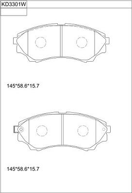 Asimco KD3301W - Гальмівні колодки, дискові гальма autozip.com.ua