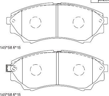 Asimco KD3301 - Гальмівні колодки, дискові гальма autozip.com.ua