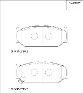 Asimco KD3796W - Гальмівні колодки, дискові гальма autozip.com.ua