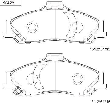 Asimco KD3750F - Гальмівні колодки, дискові гальма autozip.com.ua