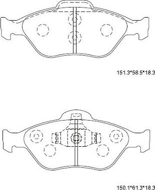 Asimco KD3736 - Гальмівні колодки, дискові гальма autozip.com.ua