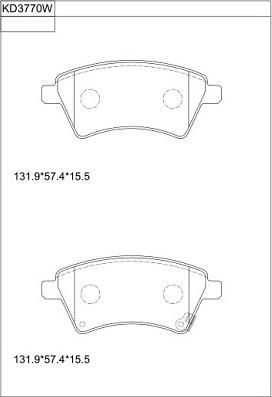 Asimco KD3770W - Гальмівні колодки, дискові гальма autozip.com.ua