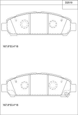 Asimco KD2519 - Гальмівні колодки, дискові гальма autozip.com.ua