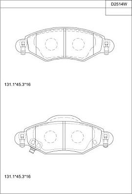 Asimco KD2514W - Гальмівні колодки, дискові гальма autozip.com.ua