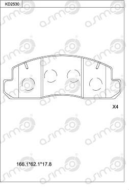 Asimco KD2530 - Гальмівні колодки, дискові гальма autozip.com.ua