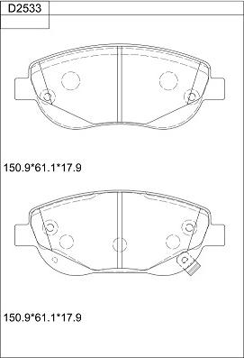 Asimco KD2533 - Гальмівні колодки, дискові гальма autozip.com.ua