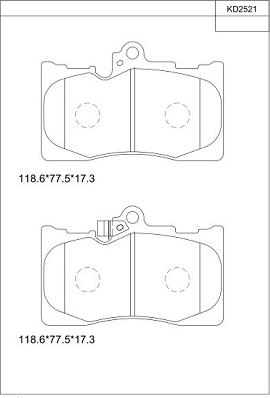 Asimco KD2521 - Гальмівні колодки, дискові гальма autozip.com.ua