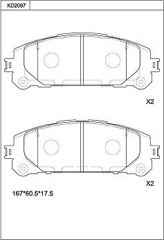 Asimco KD2097 - Гальмівні колодки, дискові гальма autozip.com.ua