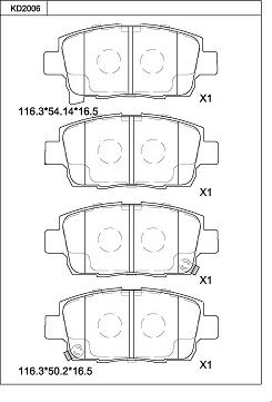 Asimco KD2006 - Гальмівні колодки, дискові гальма autozip.com.ua