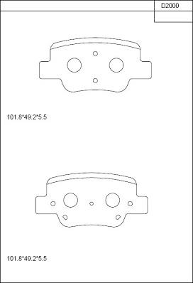 Asimco KD2000 - Гальмівні колодки, дискові гальма autozip.com.ua