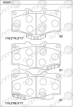 Asimco KD2007 - Гальмівні колодки, дискові гальма autozip.com.ua