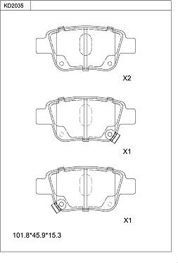 Asimco KD2035 - Гальмівні колодки, дискові гальма autozip.com.ua