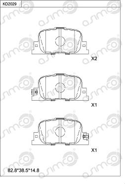 Asimco KD2029 - Гальмівні колодки, дискові гальма autozip.com.ua