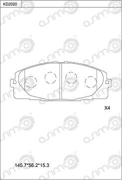 Asimco KD2020 - Гальмівні колодки, дискові гальма autozip.com.ua