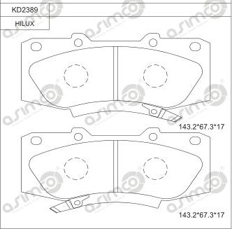 Asimco KD2389 - Гальмівні колодки, дискові гальма autozip.com.ua