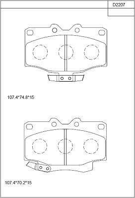 Asimco KD2207 - Гальмівні колодки, дискові гальма autozip.com.ua