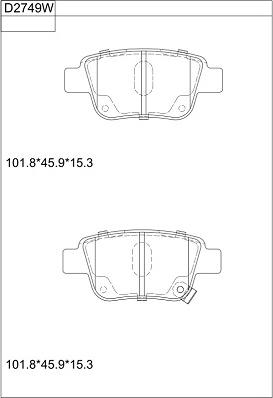 Asimco KD2749W - Гальмівні колодки, дискові гальма autozip.com.ua