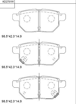 Asimco KD2781W - Гальмівні колодки, дискові гальма autozip.com.ua