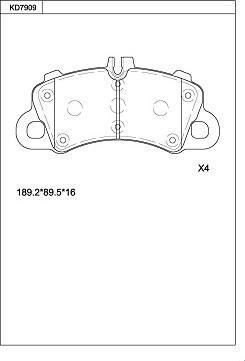 Asimco KD7909 - Гальмівні колодки, дискові гальма autozip.com.ua