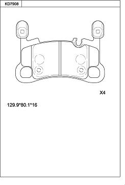 Asimco KD7908 - Гальмівні колодки, дискові гальма autozip.com.ua