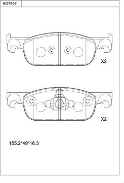 Asimco KD7902 - Гальмівні колодки, дискові гальма autozip.com.ua