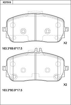 Asimco KD7919 - Гальмівні колодки, дискові гальма autozip.com.ua