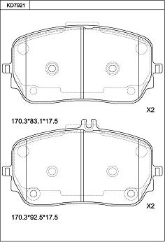 Asimco KD7921 - Гальмівні колодки, дискові гальма autozip.com.ua