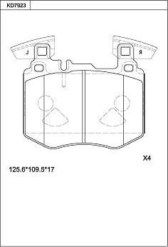 Asimco KD7923 - Гальмівні колодки, дискові гальма autozip.com.ua